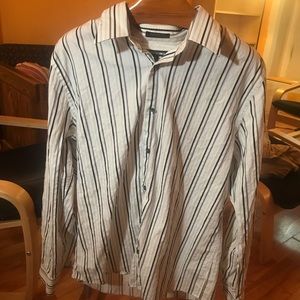 Express1MX Black & White Striped XL Dress Shirt